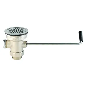 T&S B-3950-XL Waste Drain Valve, Long Twist Handle, 3-1/2 Inch x 2 Inch And 1-1/2 Inch Adapter | AV3RJK