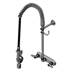 T&S B-5125-CR-BJ Pre-Rinse Faucet Unit, 8 Inch, Wall Mt., With Cerama, And Wall Bracket | CE6ADN