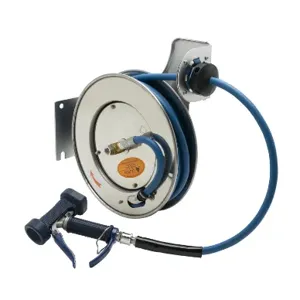 T&S B-7132-05 Hose Reel, Open, Stainless Steel, 3/8 Inch x 35 Feet Hose | AV3RMX