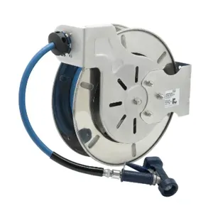 T&S B-7133-02 Hose Reel, Open, Stainless Steel, 1/2 Inch x 35 Feet Hose | AV3RND