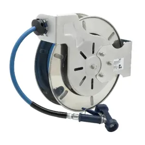 T&S B-7133-04 Hose Reel, Open, Stainless Steel, 1/2 Inch x 35 Feet Hose | AV3RNF