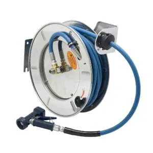 T&S B-7143-02 Hose Reel, Open, Stainless Steel, 1/2 Inch x 50 Feet Hose | AV3RPC