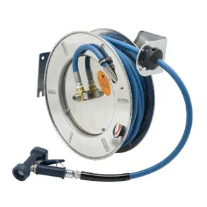 T&S B-7143-03 Hose Reel, Open, Stainless Steel, 1/2 Inch x 50 Feet Hose | AV3RPD