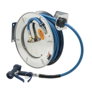 T&S B-7143-05 Hose Reel, Open, Stainless Steel, 1/2 Inch x 50 Feet Hose | AV3RPF