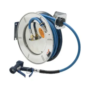 T&S B-7143-06 Hose Reel, Open, Stainless Steel, 1/2 Inch x 50 Feet Hose | AV3RPG