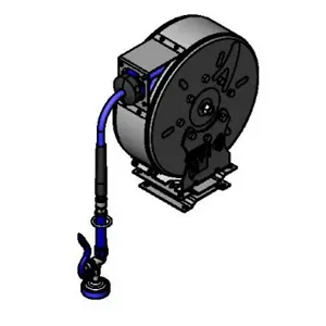 T&S B-7222-C01-PPB Hose Reel, Coated, 3/8 Inch x 30 Feet, With Painted Pivot Bracket | CE6AEL