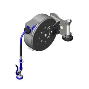 T&S B-7222-C01-STB Hose Reel, Coated, 3/8 Inch x 30 Feet, With SS Table Leg Swing Bracket | CE6AEM