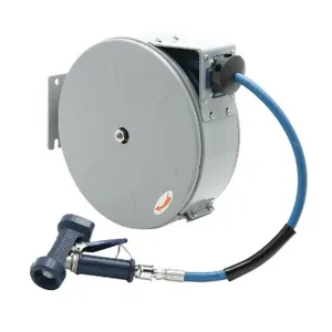 T&S B-7222-C02 Hose Reel, Enclosed, Epoxy Coated Steel, 3/8 Inch ID x 30 Feet Hose | AV3RPZ