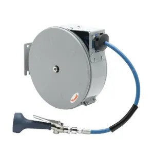 T&S B-7222-C08H Hose Reel, Closed, 30 Feet, 3/8 Inch, Epoxy Coated Steel, Hi-Flow Spray Valve | AV3RQB