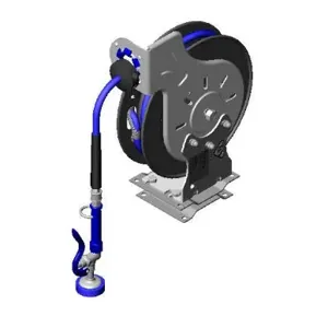 T&S B-7232-01-PPB Hose Reel, Coated, 3/8 Inch x 35 Feet, With Painted Pivot Bracket | CE6AER