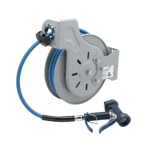 T&S B-7232-05 Hose Reel, Open, Epoxy Coated Steel, 3/8 Inch ID x 35 Feet Hose | AV3RQM