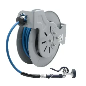 T&S B-7242-01 Hose Reel, Open, Epoxy Coated, 3/8 Inch ID x 50 Feet Hose, Spray Valve | AV3RQT