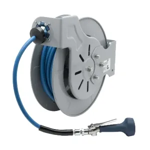 T&S B-7242-08H Hose Reel, 3/8 Inch Open, 50 Feet, Epoxy Coated Steel, Hi-Flow Spray Valve | AV3RQX