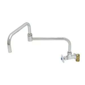 T&S BF-0299-24DJ Single Wall Mount Faucet, 24 Inch Double-Joint Swing Nozzle, Street Elbow | AV4AMQ