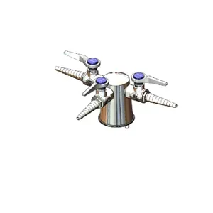 T&S BL-4203-03 Lab Turret, Tapered, With 3 Hose Cocks, Vandal-Resistant Mounting Pin | CE6AFK