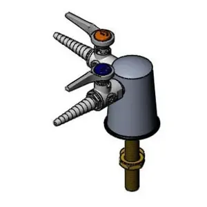 T&S BL-4270-02 Tapered Lab Turret, Dual Service, With 2 Hose Cocks, 90 Degrees | AV4BBR