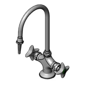 T&S BL-5700-02 Lab Mixing Faucet, Swivel Gooseneck, Serrated Tip | AV4BEW