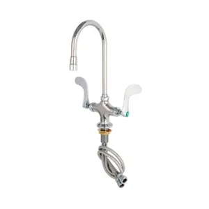 T&S BL-5704-05 Lab Mixing Faucet, Swivel Gooseneck, Aerator, 4 Inch Handles, QT Eternas | AV4BFG