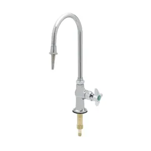 T&S BL-5705-01 Lab Faucet, Swivel/Rigid Gooseneck, Serrated Tip, 4-Arm Handle | AV4BFM