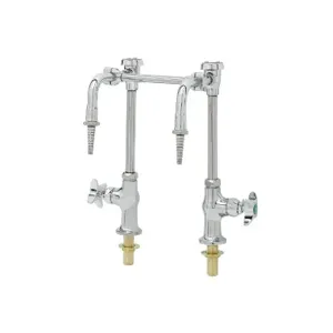 T&S BL-5707-03 Lab Faucet, Vandal Resistant, Dual Vac. Breaker Nozzles, Clamp Brace Assembly | AV4BFY