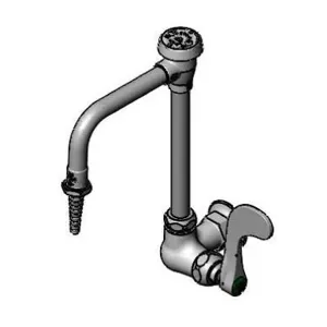 T&S BL-5710-07WH4 Lab Faucet, Single Temp, Wall Mt., Swivel/Rigid VB Nozzle, Serrated Tip | CE6AFQ