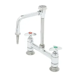 T&S BL-5715-08 Lab Mixing Faucet, Deck Mounted, Rigid Vacuum Breaker Nozzle, Serrated Tip | AV4BGR