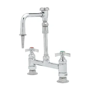 T&S BL-5715-09 Lab Mixing Faucet, Deck Mount, Swivel Vacuum Breaker Nozzle, Serrated Tip | AV4BGT