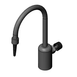 T&S BL-9505-02 Lab Faucet, Single Control, Grey PVC, Rigid Gooseneck, 1/2 Inch NPT Female Inlet | AV4BJL