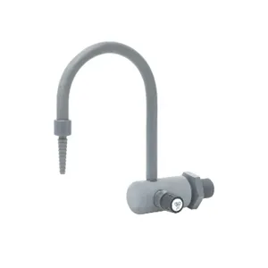 T&S BL-9510-01 Lab Faucet, Wall Mt., Gray PVC, Rigid Gooseneck, 3/8 Inch NPT Female Inlet | AV4BJN