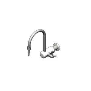 T&S BL-9520-01 Lab Faucet, Wall Mt., Gray PVC, Rigid Gooseneck, 3/8 Inch NPT Female Inlet | AV4BJT