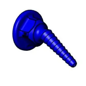 T&S BL-9550-01BLU Panel Flange And Angled Serrated Tip, Blue, 3/8 Inch NPT Female Inlet | AV4BJW