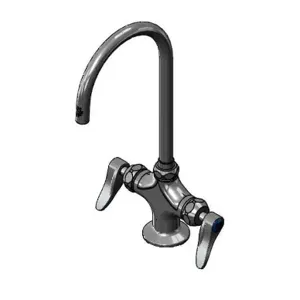 T&S BP-0300-CR-XP15 Double Pantry Faucet, Single Hole, Ceramas, Swivel Gooseneck | CE6AGA