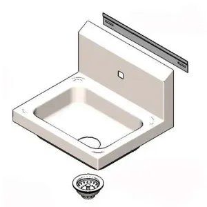 T&S CH-W1715 Hand Wash Sink, With Backsplash, Drain Assembly and Mounting Bracket | CE6AGF