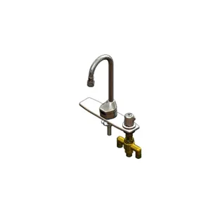 T&S EC-3100-SMT8V05 Electronic Faucet, Deck Mt, GN, Side Mt TMV, 8 Inch Deck Plate, 0.5 GPM | AV6KTE