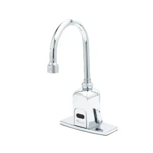 T&S EC-3130-4DP Electronic Faucet, 4 Inch, Forged Deck Plate, With 2.2 GPM VR Aerator | AV6KVX