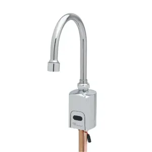 T&S EC-3130-ST-VF05 Electronic Faucet, Single Hole/Temp, Gooseneck, 0.5 GPM VR Outlet | AV6KWC