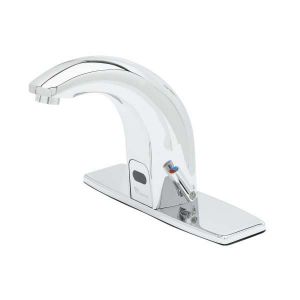 T&S EC-3142-8DP Electronic Faucet, 8 Inch Deck Plate, Contemporary Spout, 2.2 GPM Aerator | CE6AHU