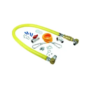 T&S HG-4C-36SK Gas Hose, With Quick Disconnect, 1/2 Inch NPT, 36 Inch Long | AV9YFD