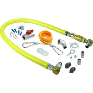 T&S HG-4C-48SK-FF Gas Hose, With QD, 1/2 Inch NPT x 48 Inch, SwiveLinks, Cable Kit | AV9YFM