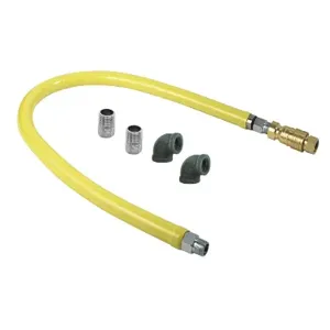 T&S HG-4D-48-FF Gas Hose, With Quick-Disconnect, 3/4 Inch NPT x 48 Inch, Gas Elbows And Nipples | AV9YGQ