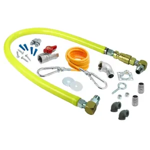 T&S HG-4D-48SK-FF Gas Hose, With QD, 3/4 Inch NPT x 48 Inch, SwiveLinks, Cable Kit | AV9YHF