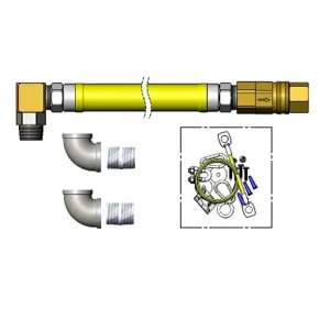 T&S HG-4E-48SEL-FF Gas Hose, 1 Inch NPT x 48 Inch Long, Swivelink, Quick-Disconnect | AV9YJR