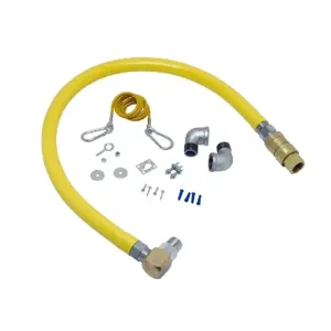 T&S HG-4E-48SEL Gas Hose, 1 Inch NPT X 48 Inch Long, Swivel, Quick-Disconnect | AV9YJQ