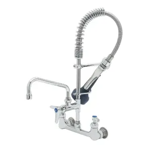 T&S MPR-8WLN-08-CRS Pre-Rinse Faucet Unit, 8 Inch Wall Mount, And Swivel, 8 Inch Swing Nozzle | AW4BRJ