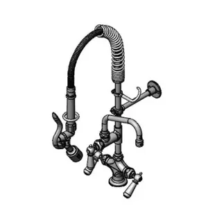 T&S MPW-2DCN-06 Mini Pre-Rinse Faucet unit, Single Hole/Dual Temp, 6 Inch Swivel Nozzle | AW4BTV