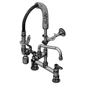 T&S MPY-8DLN-08 Mini Pre-Rinse Faucet unit, 8 Inch Swivel Nozzle, Lever Handles | AW4BUQ