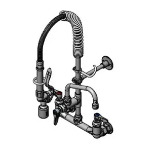 T&S MPY-8WLN-06 Pre-Rinse Faucet Unit, 8 Inch Wall Mount Base, 6 Inch Swivel Nozzle | AW4BUX