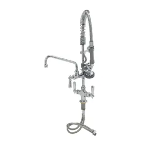 T&S MPZ-2DCN-08-CR Pre-Rinse Faucet Unit, 8 Inch Swing Nozzle, Ceramas, And Club Handles | AW4BVH