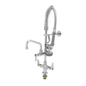 T&S MPZ-2DLN-06-CR Pre-Rinse Faucet Unit, 6 Inch Swing Nozzle, Cerama Cartridges, Lever Handles | AW4BVL