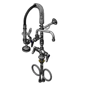 T&S MPZ-2DLV-08-CR Pre-Rinse Faucet Unit, Single Hole Base Faucet, ADF And 8 Inch Swing Nozzle | AW4BVR